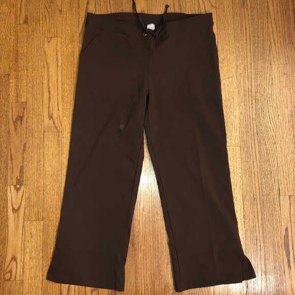 prAna Dark Brown Yoga Pants Sz Large - Picture 2 of 4